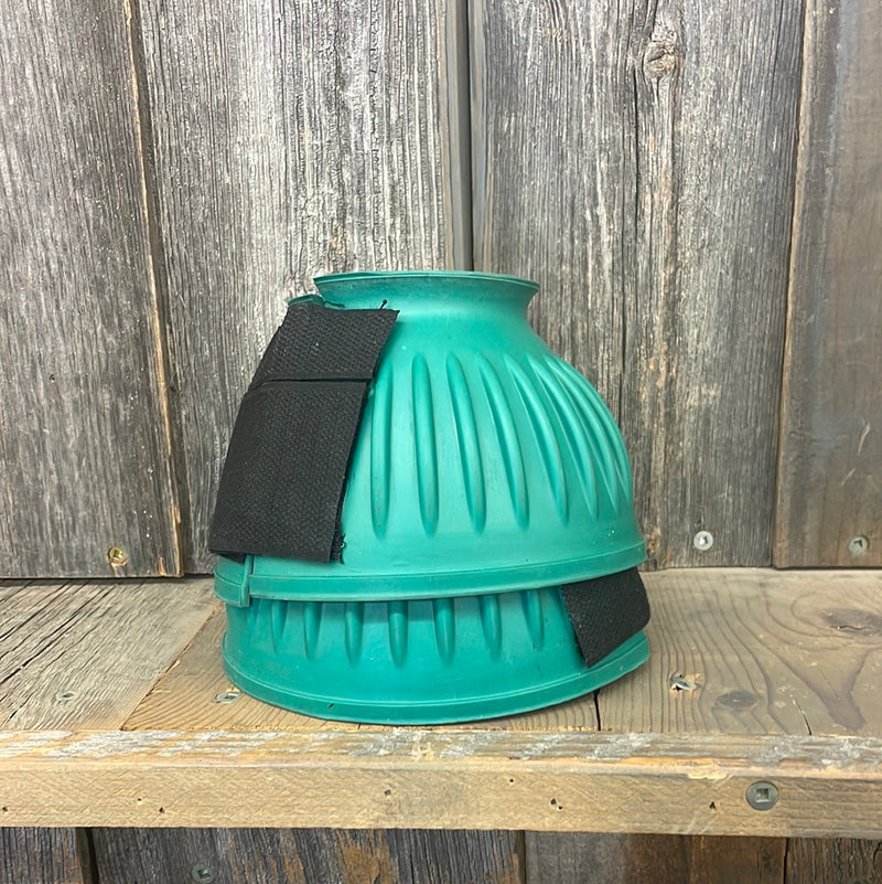 TKSS3027-L-Teal Rubber Bell Boots Pair w/ Velcro