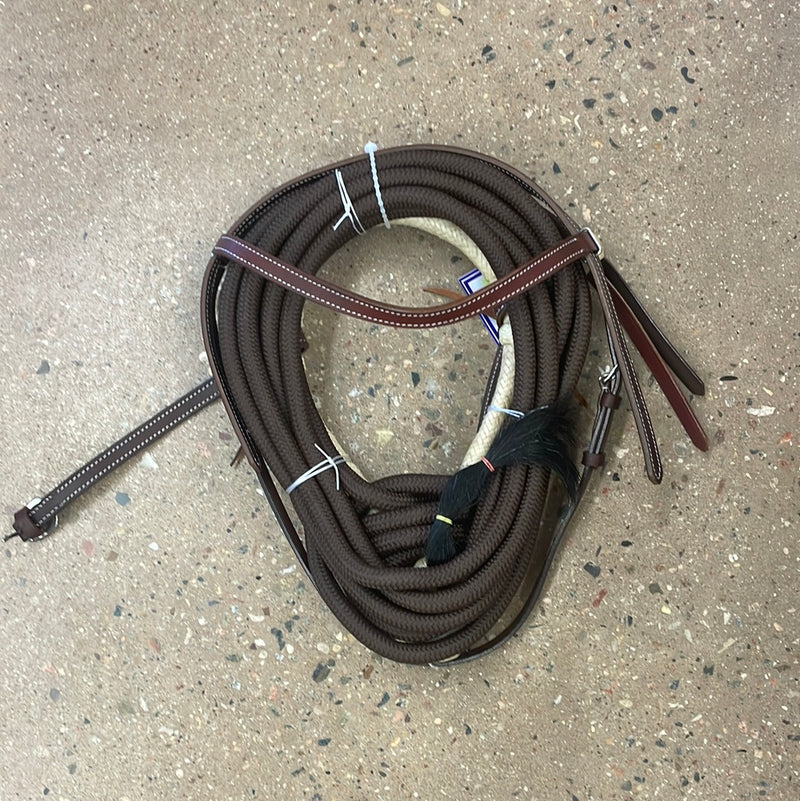 TKWA2118 Bosal Mecate Show Set Rawhide 5/8"