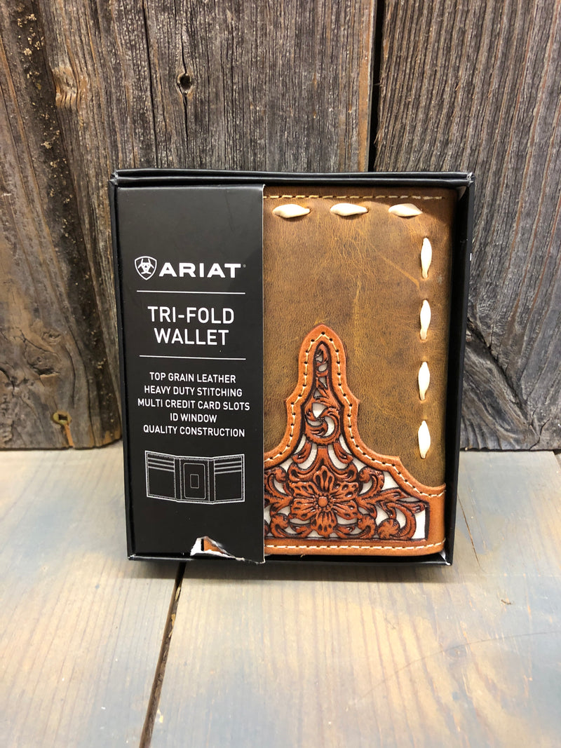 BGA3547244 Wallet Ariat Tri-Fold Tooled/Buckstitch