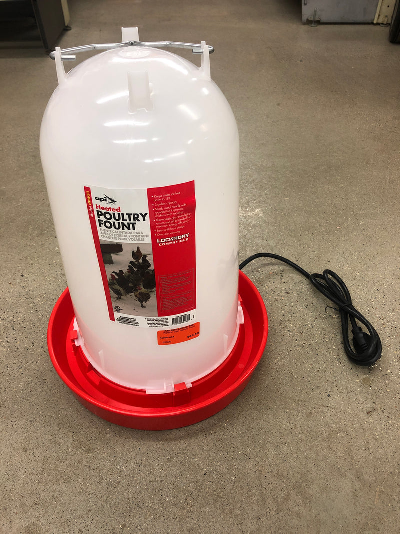AC600-033 Waterer 3gal Heated Fount