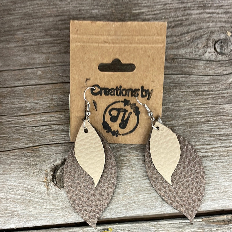 BGEARRINGTF5 Earrings Double Layer - Leather