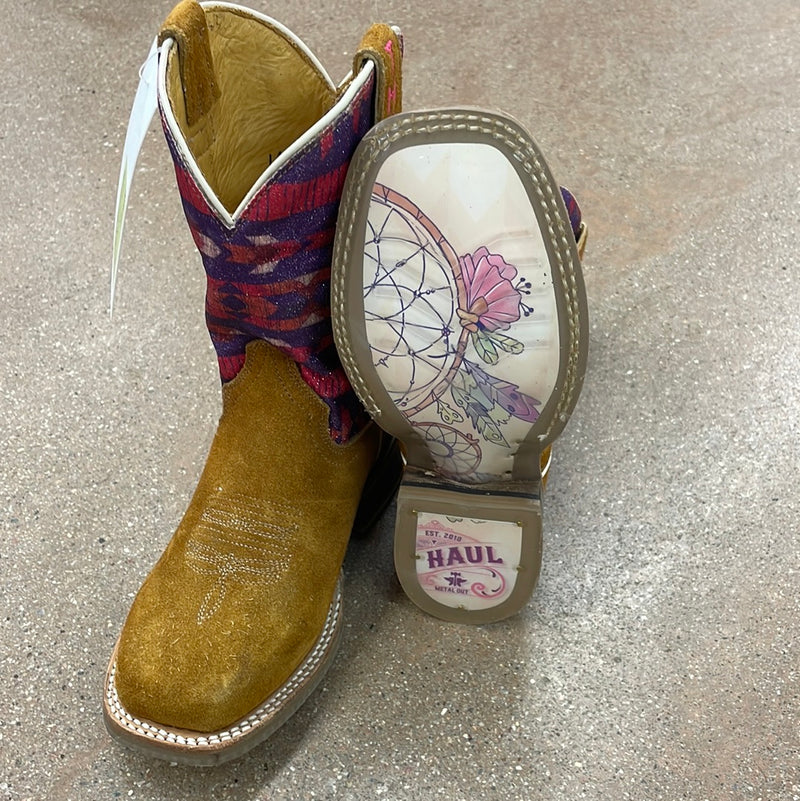 CL09-018-0200-0003-12-PnkPurpl Childrens Tin Haul Cowboy Boots