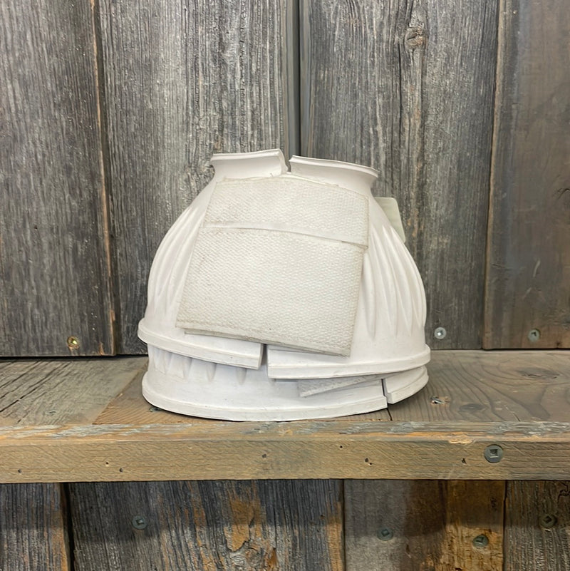 TKSS3027-L-White Rubber Bell Boots Pair w/ Velcro