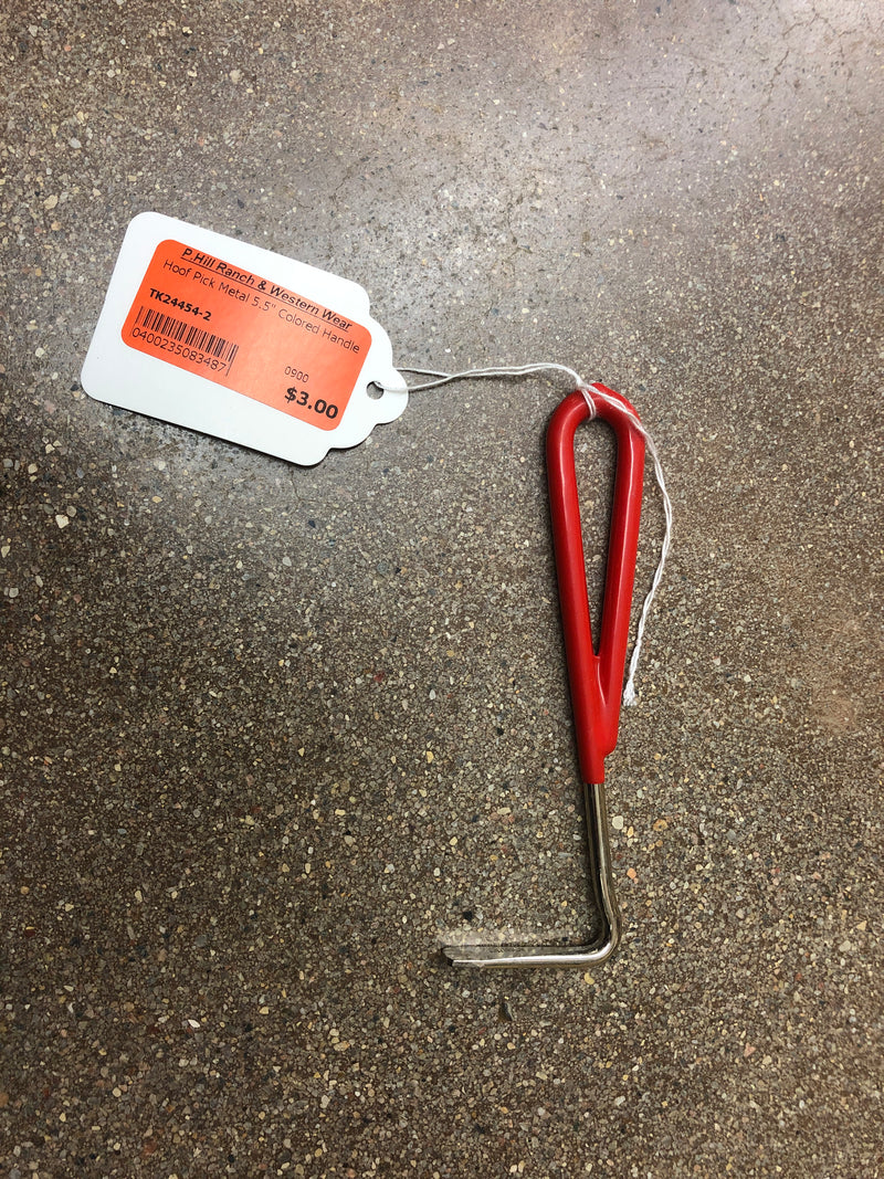 TK24454-2 Hoof Pick Metal 5.5" Colored Handle