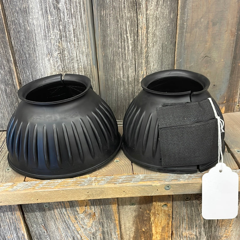 TKSS3027-L-Black Rubber Bell Boots Pair w/ Velcro