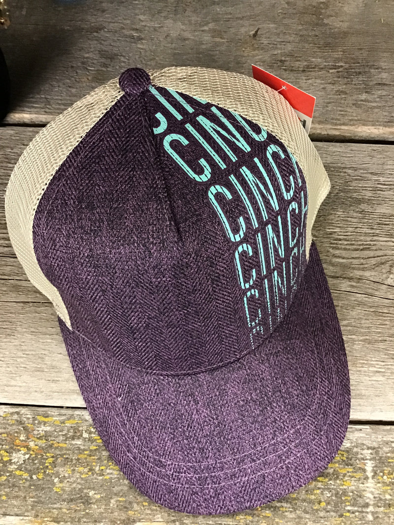 CLMHC7874020 Ball Cap Cinch SnapBack Purple/Tan Mesh