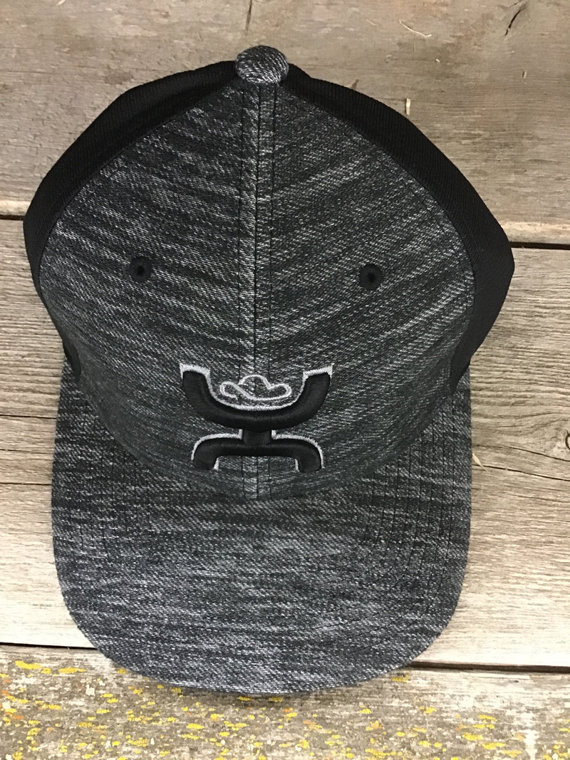 CL1731BK-S/M-Blk/Gry Cap Hooey "Ash" Flexfit w/Calock Back