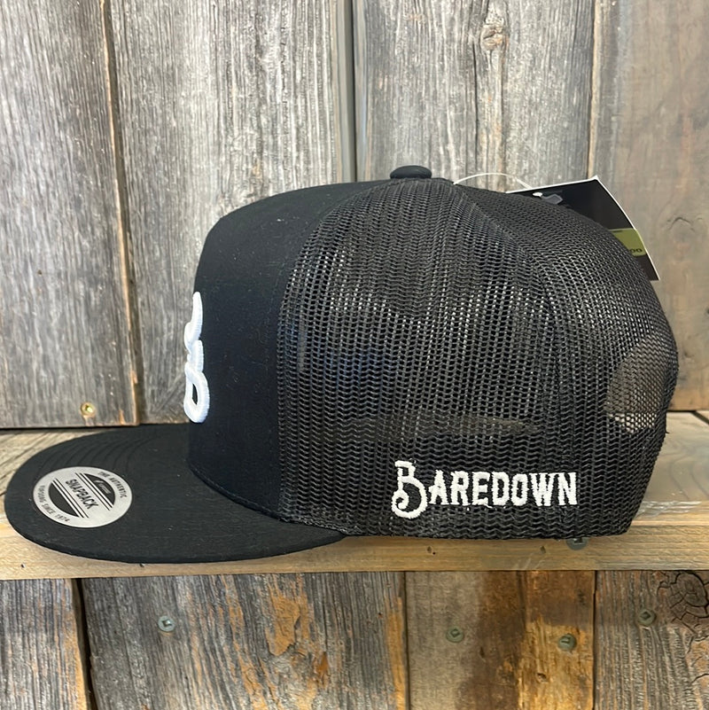 CLCAP2-O/S-Wht/Blk Baredown Cap- Flat