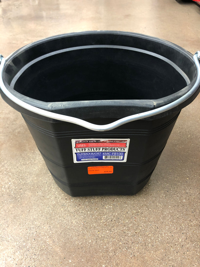 AC6708--Black Bucket Flat Back "Tuffstuff" 20 qts