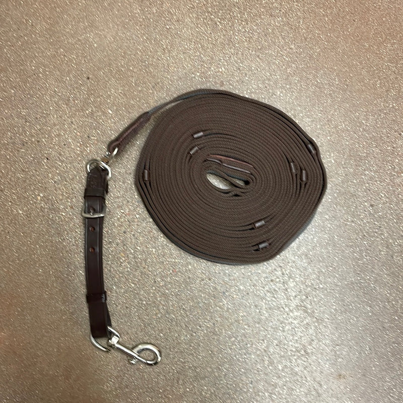 TKLL3047--Brn Lunge Line Rubber Grip 30' w/ Swivel