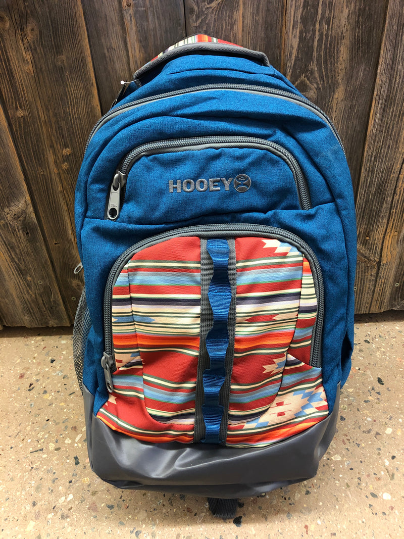 BGBP032AZ Backpack Ox Hooey, Blue w/Aztec