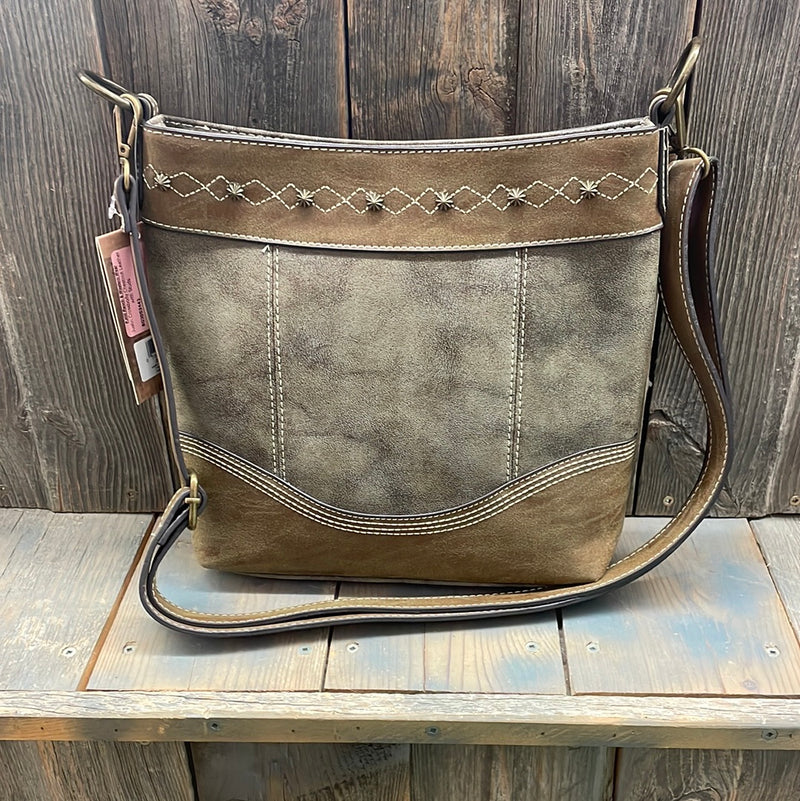 BG2053442 Justin Crossbody Chestnut Leather with Studs