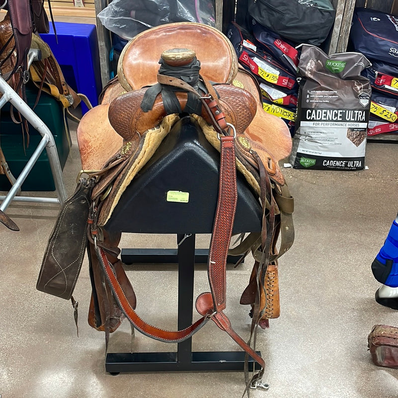 TKUSEDGG1 Used Rope Saddle (Circle G) 15.5"