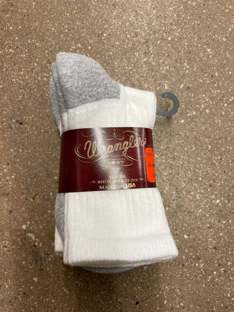 CL2180 Socks Youth Wrangler Cotton Crew - 2pk