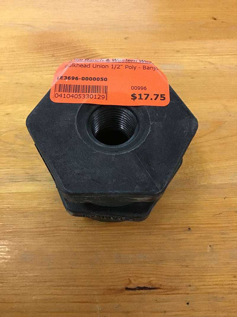 LETF050 Bulkhead Union 1/2" Poly - Banjo