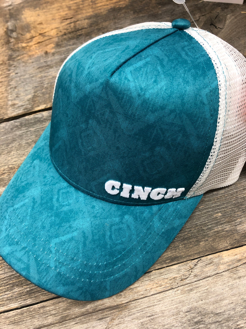 CLMHC7874022 Womens Trucker Cap - Teal - Cinch Logo