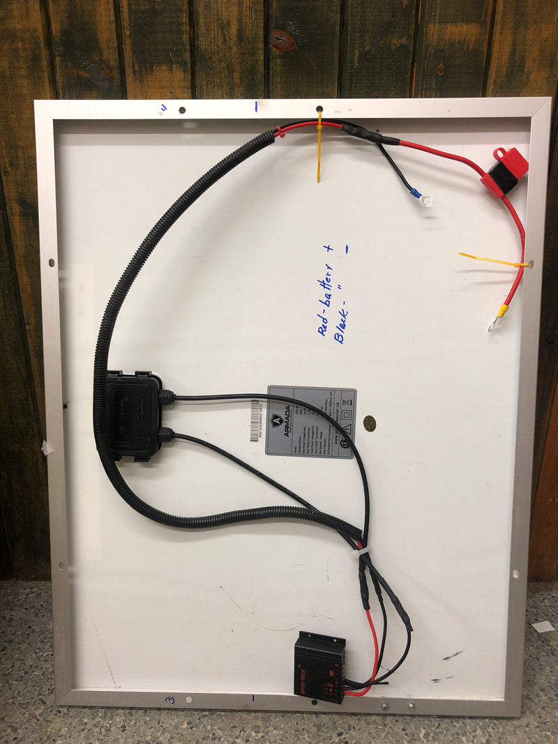 FE50WATT Solar Panel 50 Watt Glass w/ Voltage Reg
