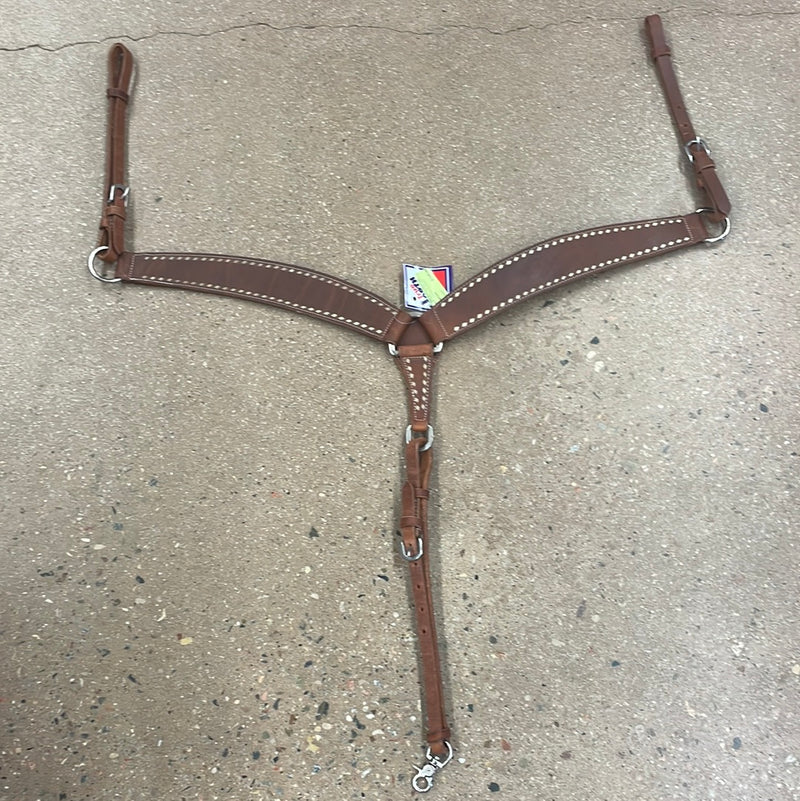 TKBC2268 Breast Collar - Harness Leather w/ Rawhide Buckstitch