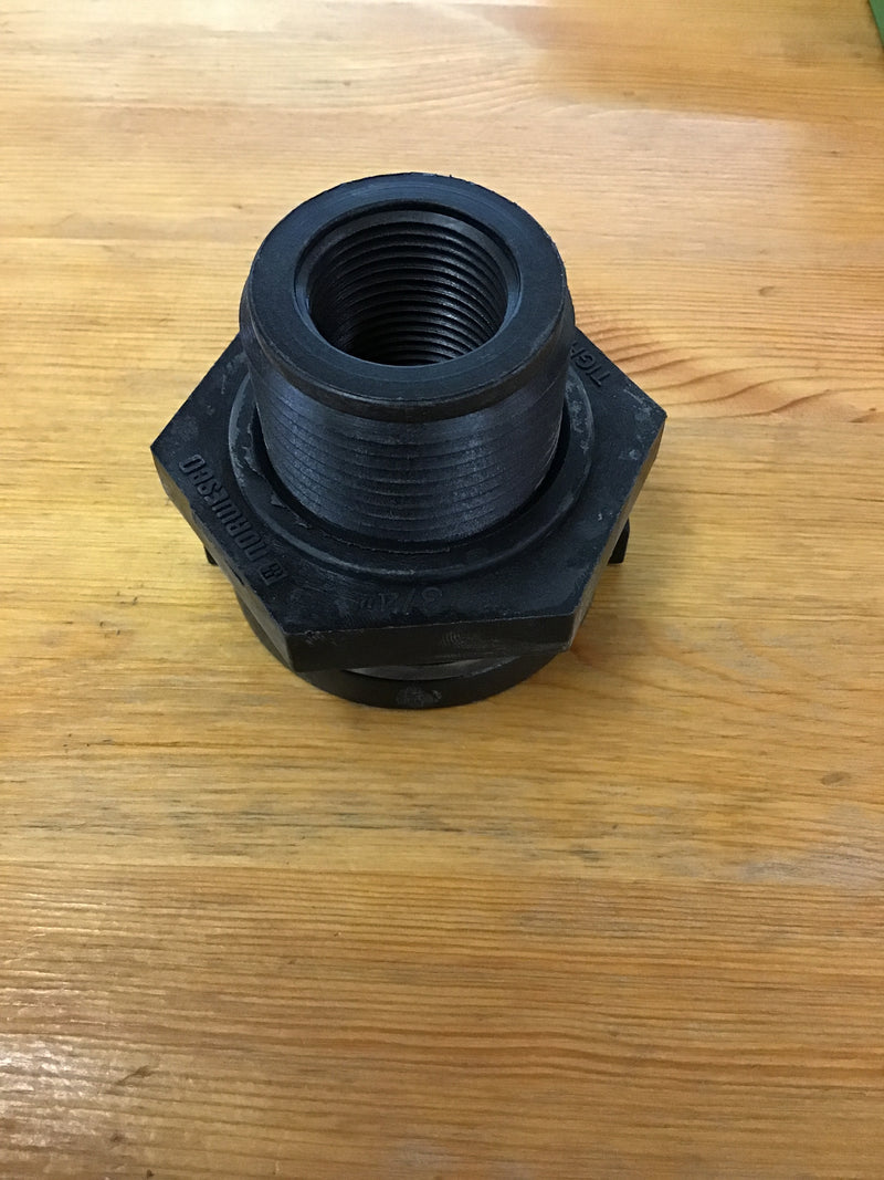 LE62798 Bulkhead Union  3/4" Poly