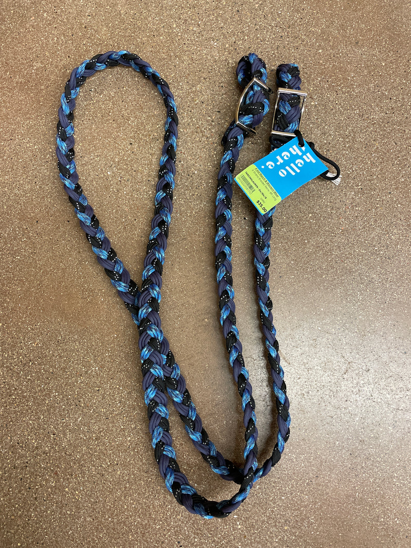 TKREINSLAUREN 9 Strand Braided Reins- 8ft Long
