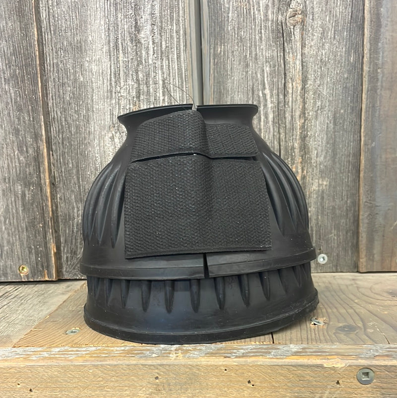 TKSS3027-M-Black Rubber Bell Boots Pair w/ Velcro