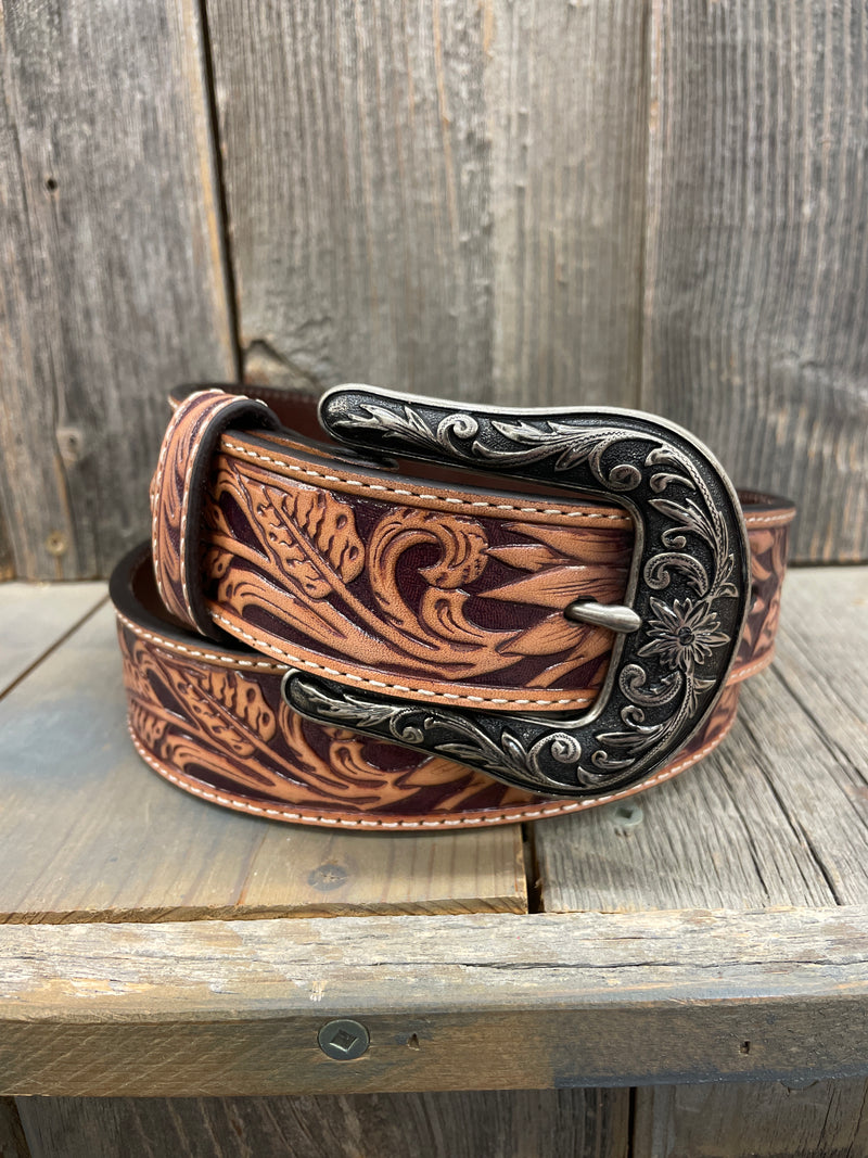 CLN320001608 Belt Nocona Sunflower Tooled