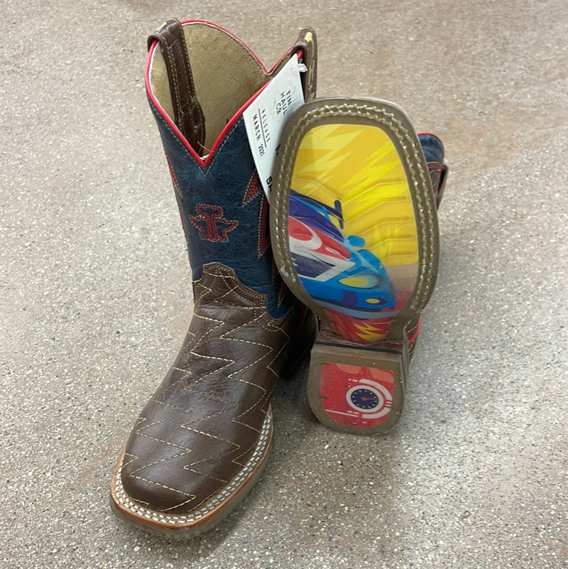 CL09-018-0200-0003-12-Navy/Red Childrens Tin Haul Cowboy Boots