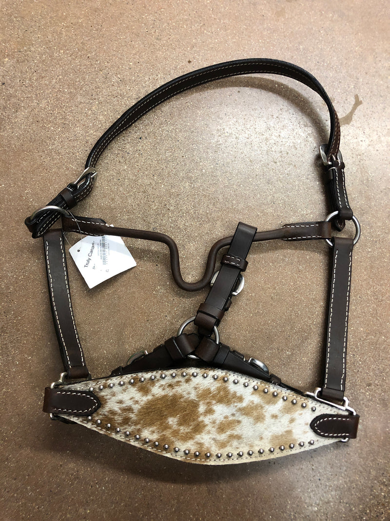 TKLH3516 Leather Halter Bronc Hair On
