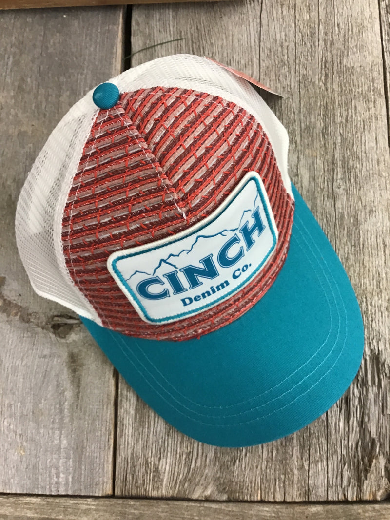 CLMHC7874021 Ball Cap Womens Cinch Trucker Snap Back Teal/White