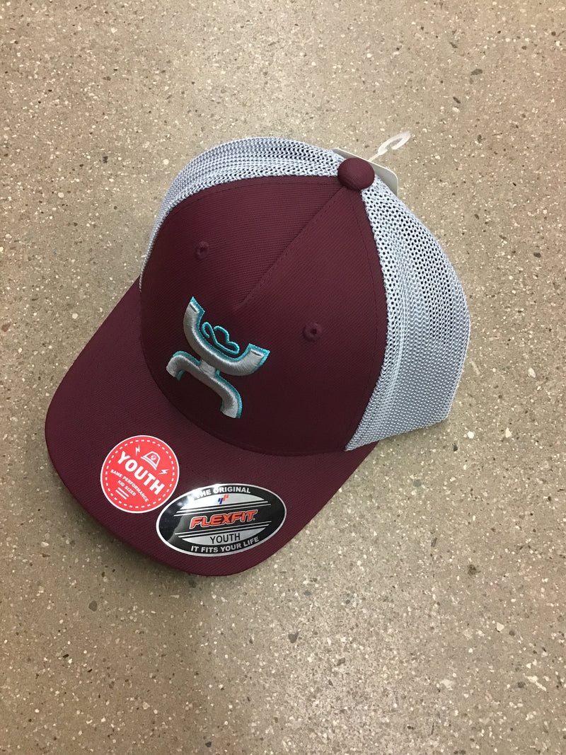CL2112-Youth Cap -Youth Hooey Coach Maroon/Gry FlexFit