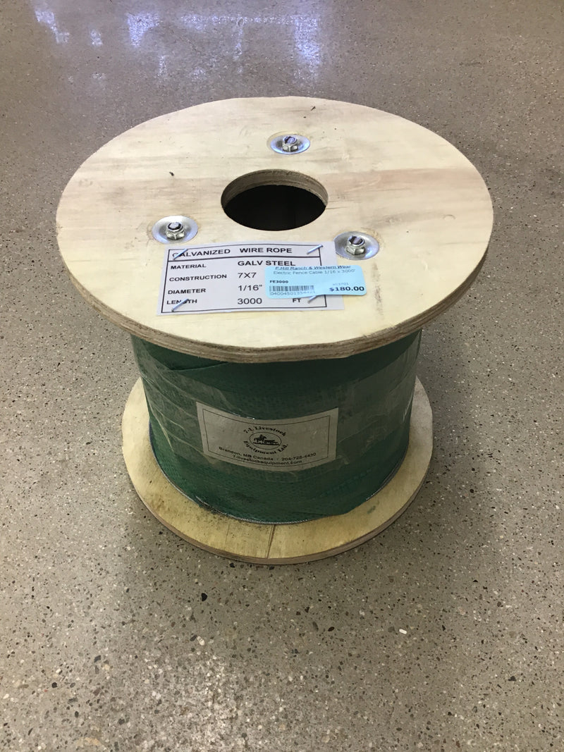 FE3000 Electric Fence Cable 1/16 x 3000'