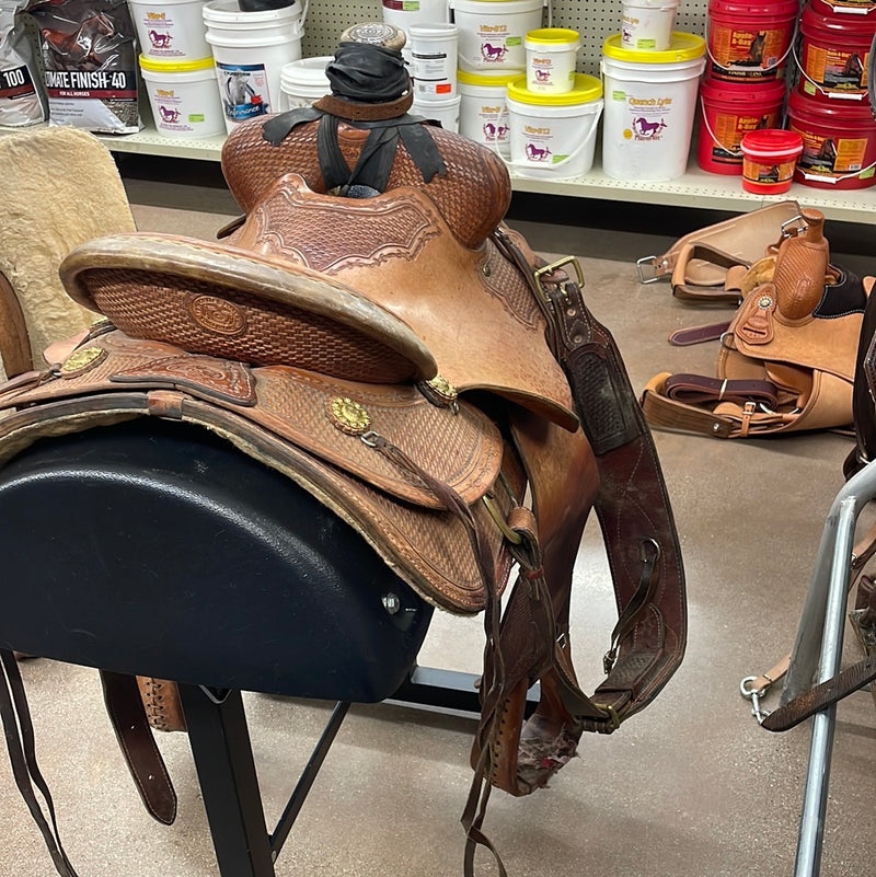TKUSEDGG1 Used Rope Saddle (Circle G) 15.5"