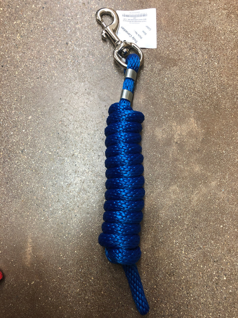 TKLR3939 Lead Rope Nylon w/Bolt Snap 10ft - Asst'd Colours