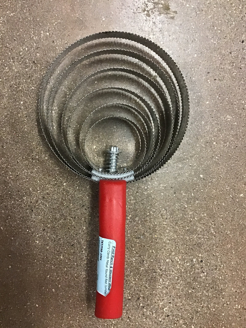 TKTJT68-1501 Curry Comb Metal Round Red Jumbo