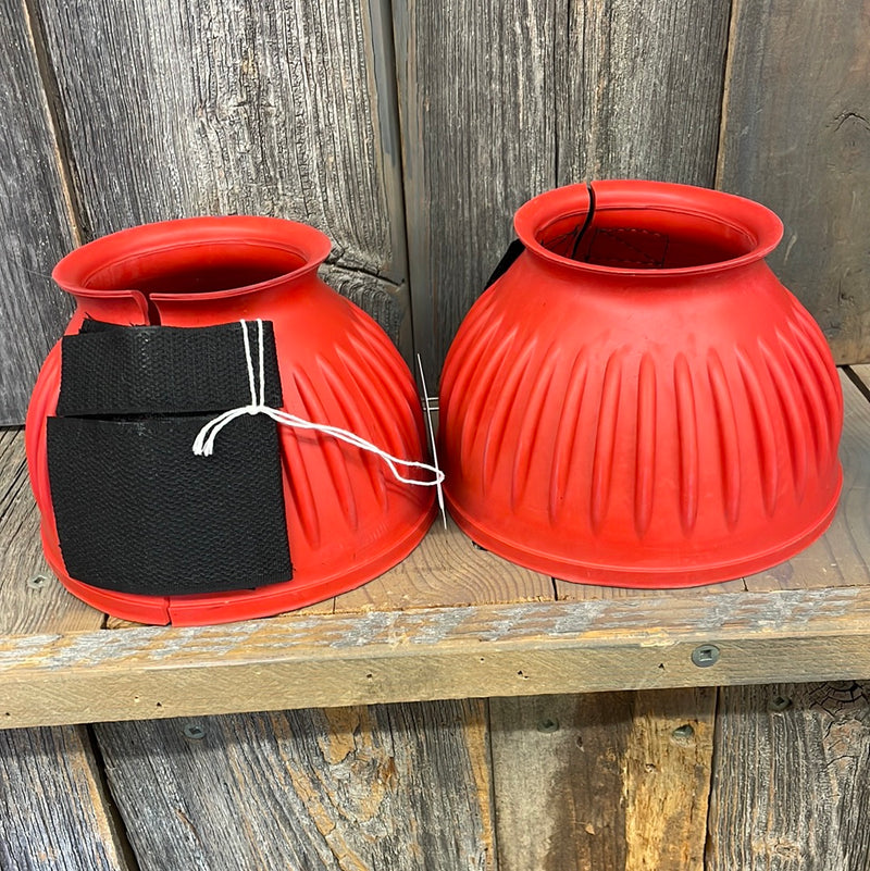 TKSS3027-L-Red Rubber Bell Boots Pair w/ Velcro
