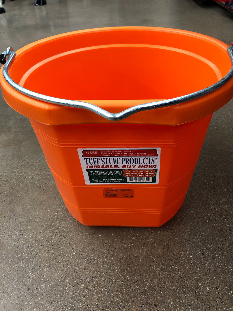 AC6708--Orange Bucket Flat Back "Tuffstuff" 20 qts
