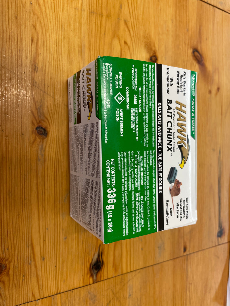HG065-501 Hawk Bait Chunx Rodenticide (12 X 28g)