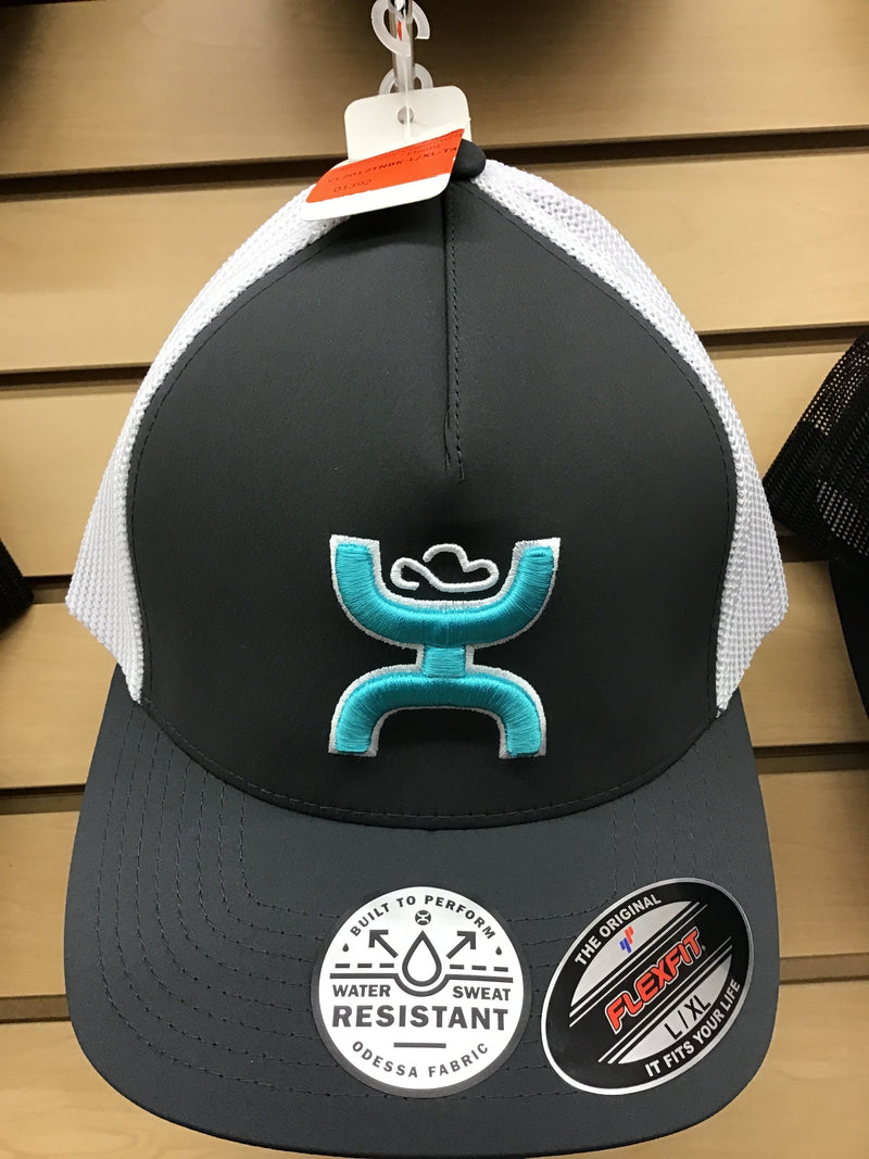 CL2012GYWH-S/M-Gry/Wht Cap - Hooey Coach w/Wht/TQ Logo Flexfit