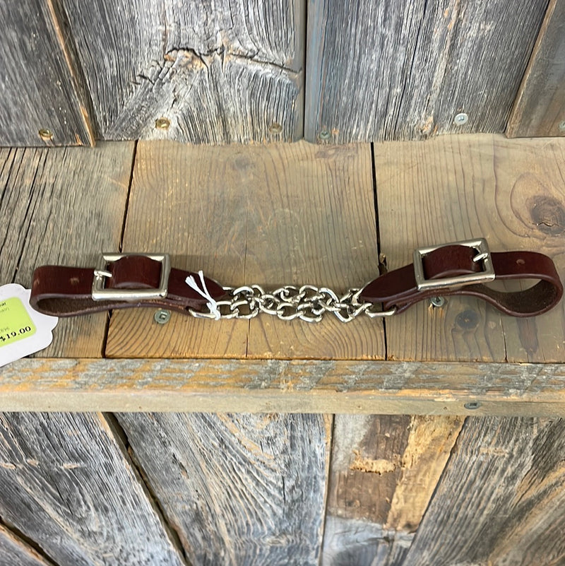 TKHA9959 Chin Curb Strap-Double Chain Leather Deluxe