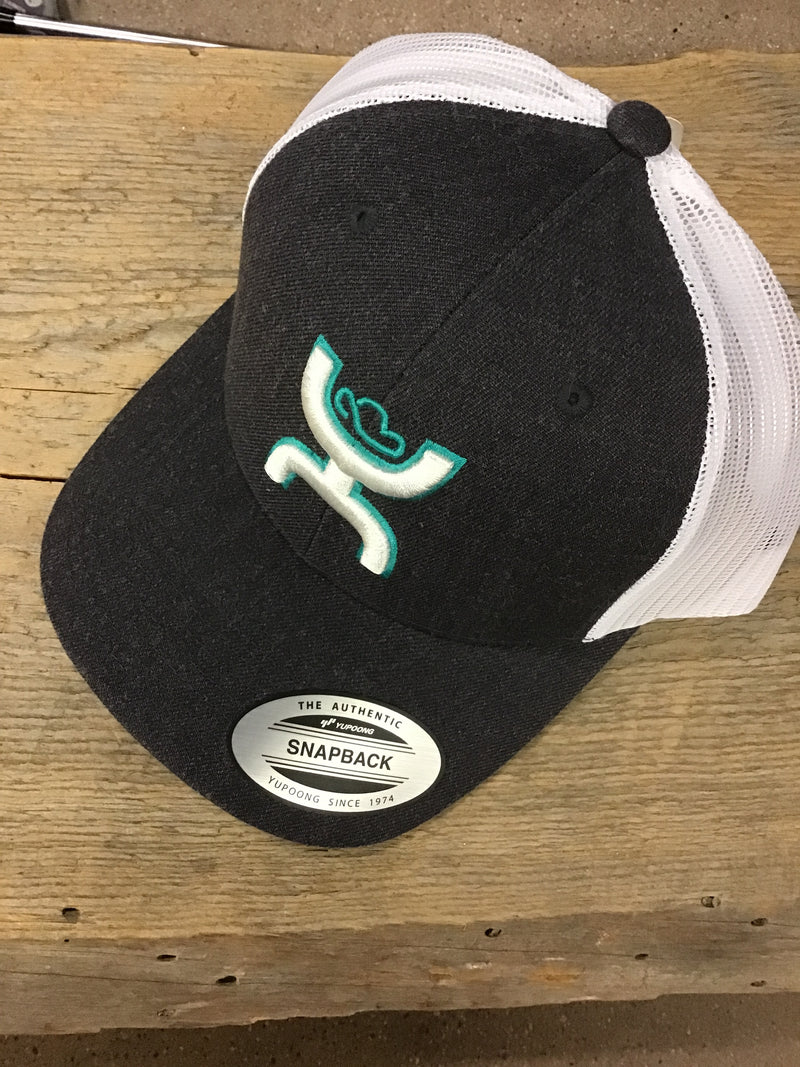 CL2005T-CHWH Cap - Hooey Sterling - Trucker Char/Wht/Tq Logo Snap Back