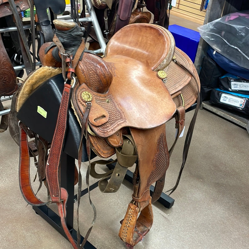 TKUSEDGG1 Used Rope Saddle (Circle G) 15.5"