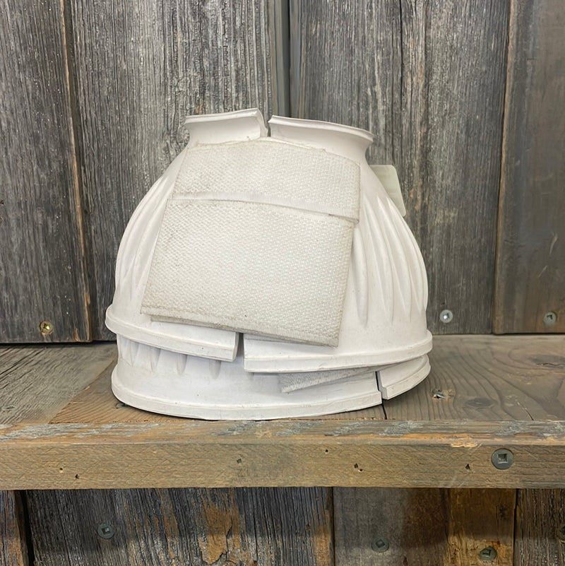 TKSS3027-M-White Rubber Bell Boots Pair w/ Velcro