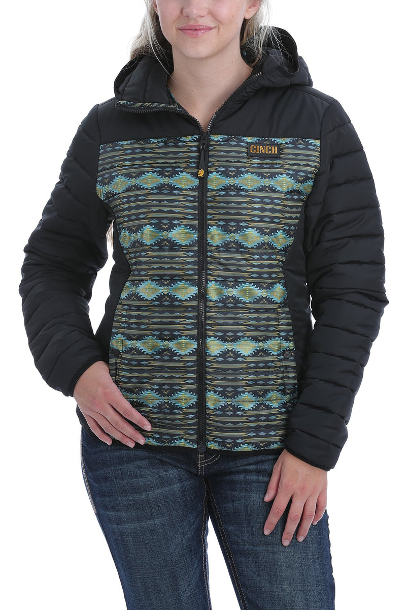 CLMAJ9852001-M-Black Jacket Cinch Quilted Down