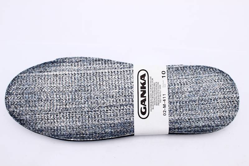 CL02-M-411-8-Blu/Foil Insoles Blue Felt w/Metallic Film