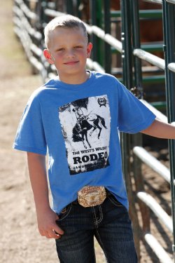 CLMTT7670113 Cinch T Shirt Boys S/S "The West's Wildest Rodeo"