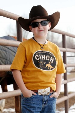 CLMTT7670122 Cinch T Shirt Boys "Grit And Guts"