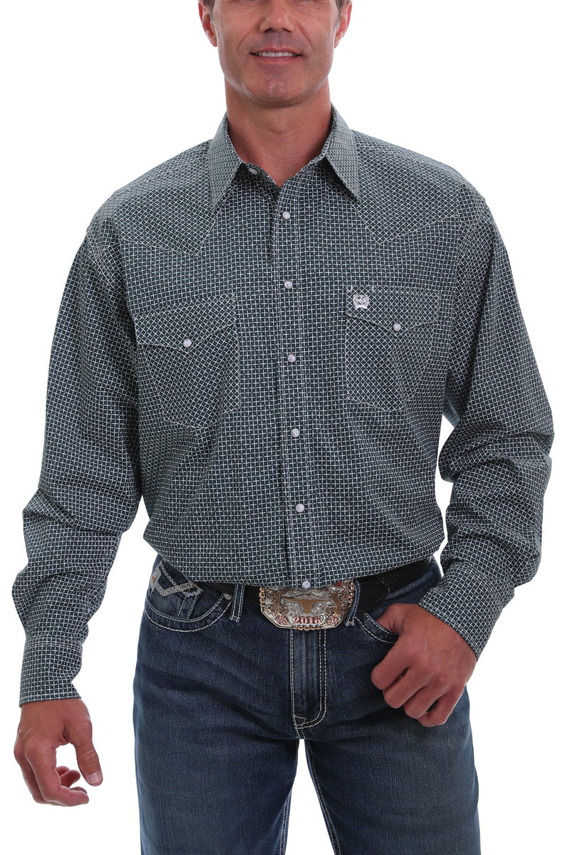 CLMTW1682023 Cinch Shirt MENS L/S Print Snaps Forest