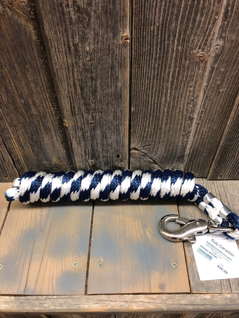 TKLR3941-NAV/WHI Nylon Lead Rope w/ Heavy Trigger 10ft