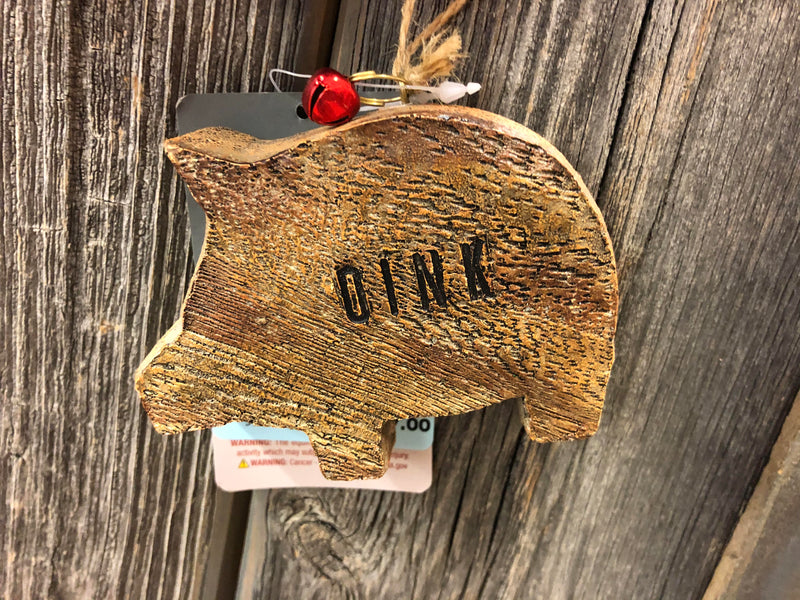 BG91-1612 Ornament - Polystone- Pig