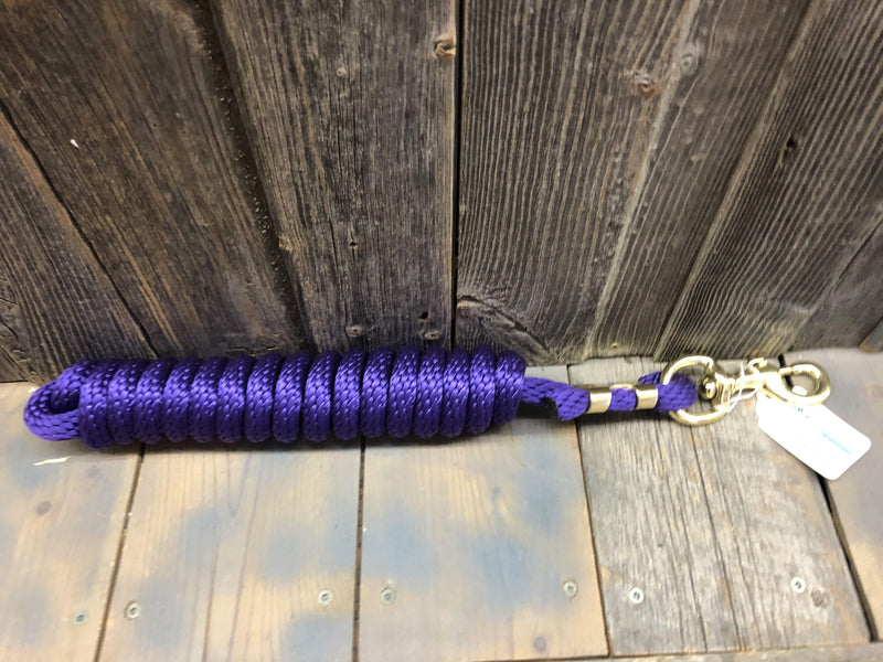 TKLR3940-PURPLE Nylon Lead Rope w/ Heavy Brass Bolt 10ft